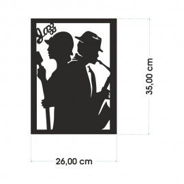 Duvar Dekor Süs Mdf Ahşap Jazz Müzisyenleri Temalı 26 x 35 Siyah Renk
