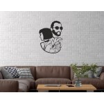 Duvar Dekor Süs Mdf Ahşap Leon ve Matilda Temalı 23 x 32 Siyah Renk