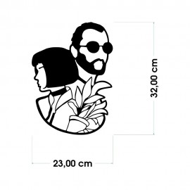 Duvar Dekor Süs Mdf Ahşap Leon ve Matilda Temalı 23 x 32 Siyah Renk