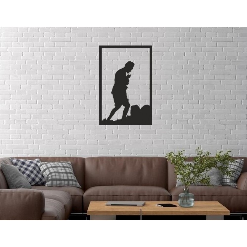 Duvar Dekor Süs Mdf Ahşap Samsun Atatürk Temalı 26 x 39 Siyah Renk