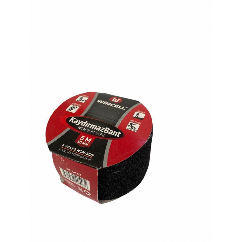 Wincell CK 5432 50 mm 5 Metre Siyah Kaydırmaz Bant