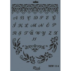 Rich New Seri N-114 Stencil 35x25 cm