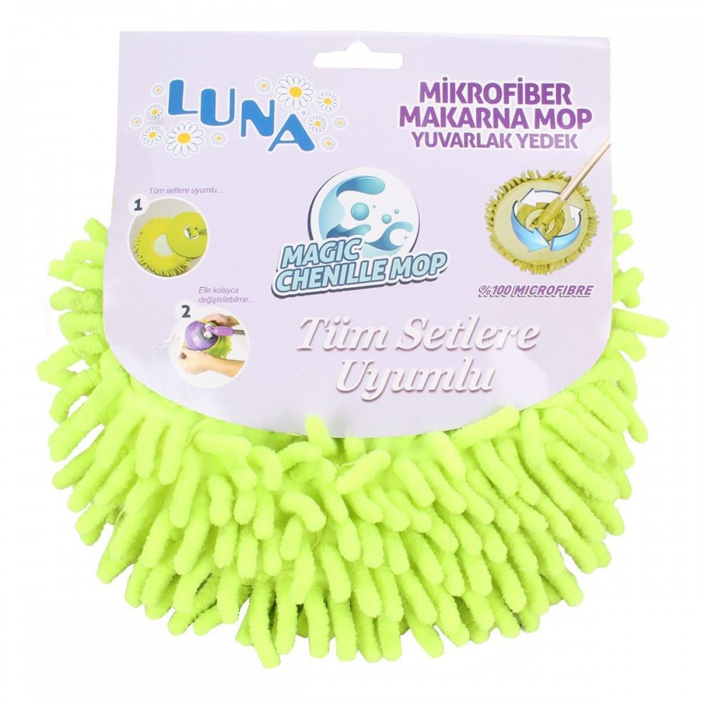 Luna Yuvarlak Makarna Mop Mikrofiber