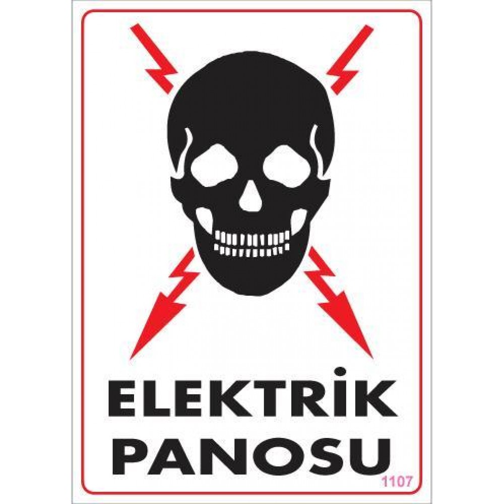 Elektrik Panosu Uyarı Levhası 25x35 KOD:1107