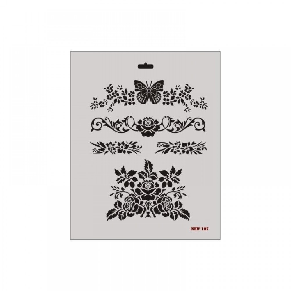 Rich New Seri N-107 Stencil 35x25 cm
