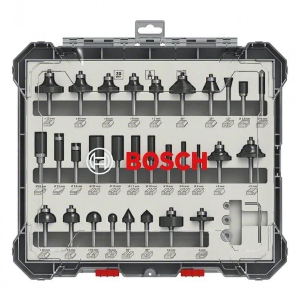 Bosch 30 Parça Karışık Freze Ucu Seti 6 mm Şaft