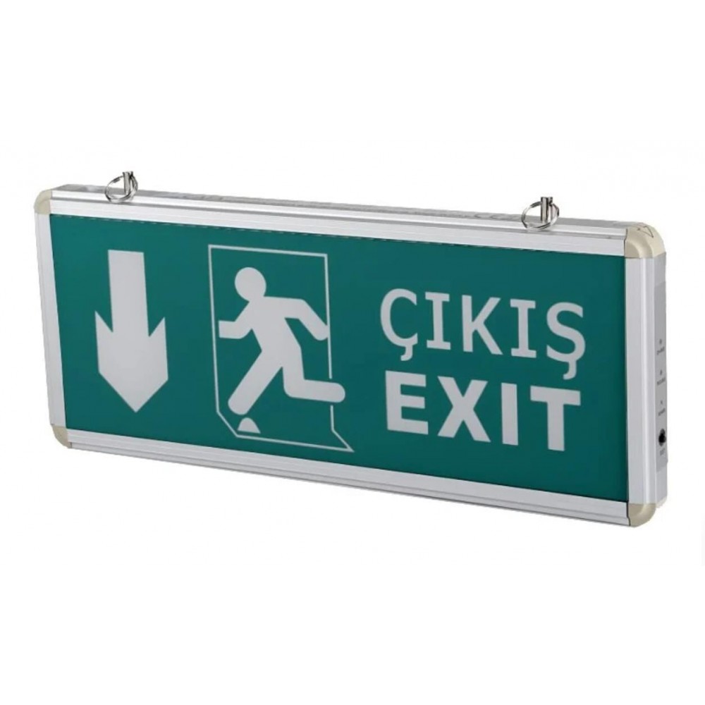 Cata 9167 Ledli Aşağı Ok Exit Çıkış Armatürü 3 Saat Akülü