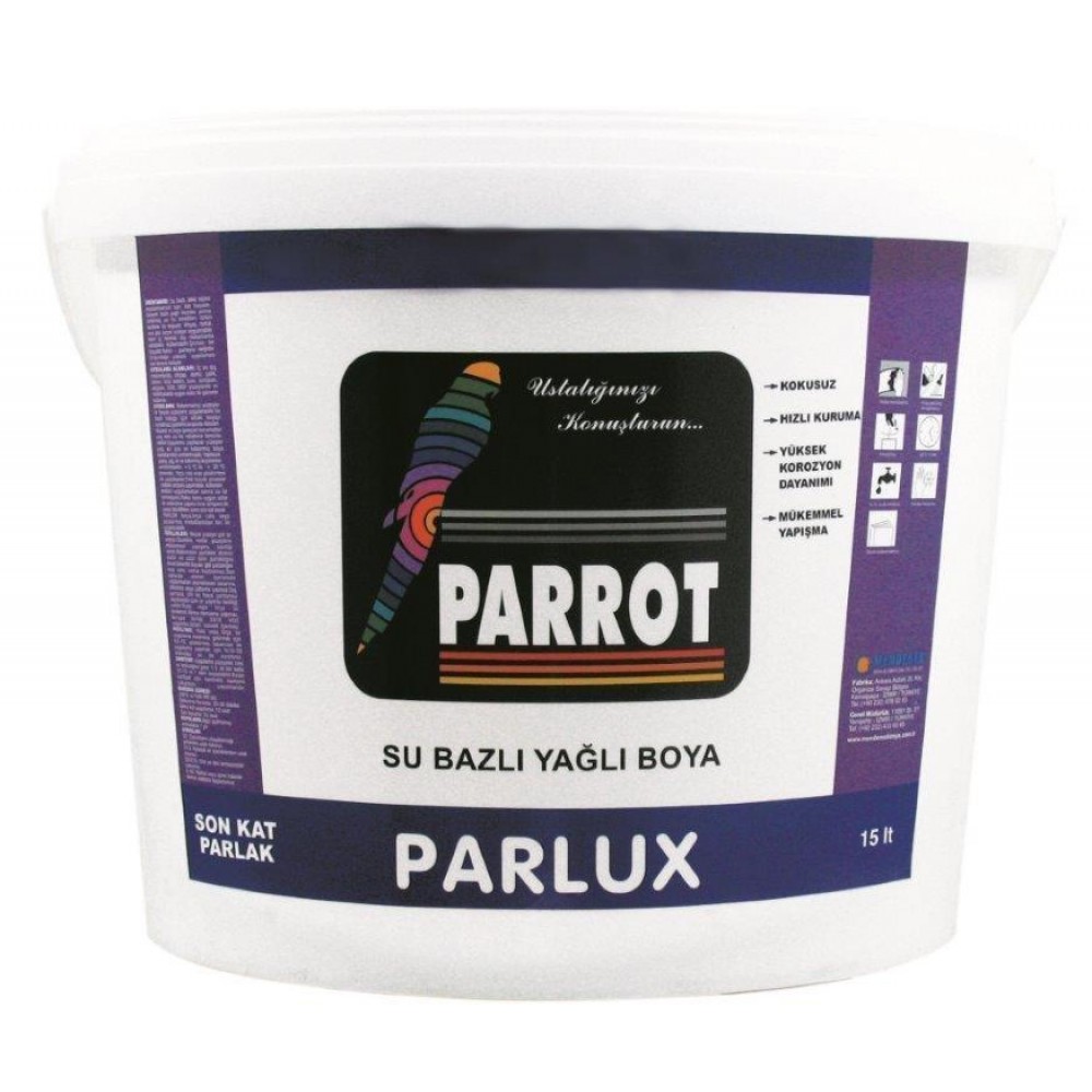 Parrot Parlux Su Bazlı Yağlı Boya 0,75 Litre Siyah