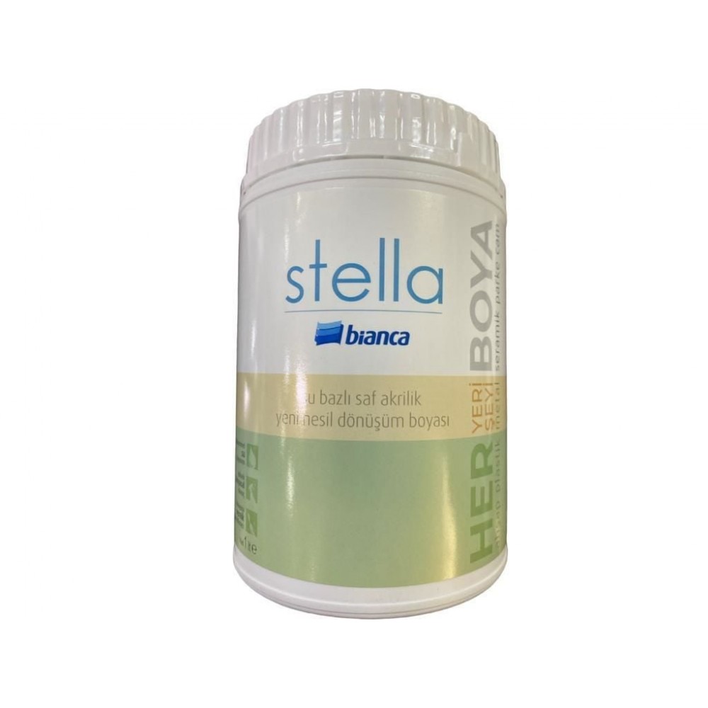 Bianca Stella 0800 Siyah Su Bazlı Saf Akrilik Boya 1 Litre