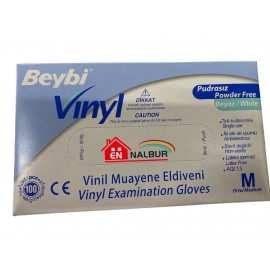 Beybi Vinyl M Vinil Pudrasız Muayene Eldiven 100'lük Kutu