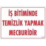 Temizlik Düzen Uyarı Levhası 25x35 KOD:1202